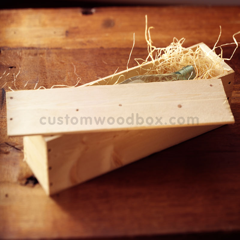 Custom Wooden Box for White Wine with Lid